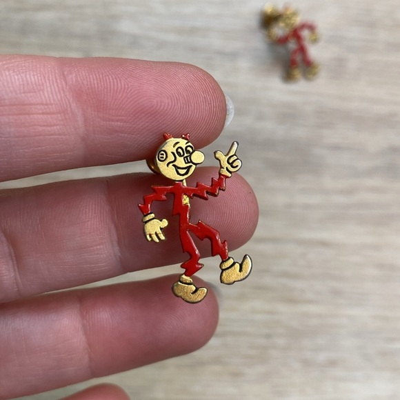 Vintage‎ Reddy Kilowatt Screwback Earrings - Picture 2 of 7